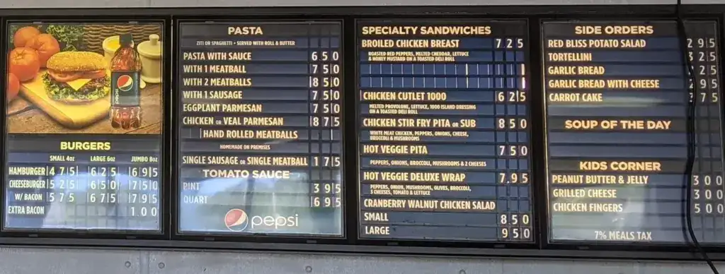 Victoria’s Sub Shop menu 2